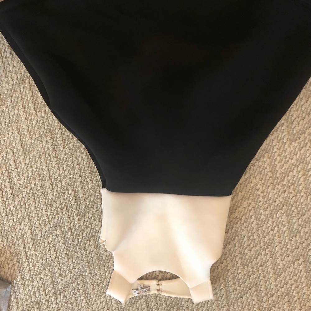 Black and white formal dress, upside down haha